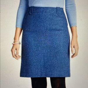 Talbots Wool Blend  Blue Herringbone Skirt sz 10